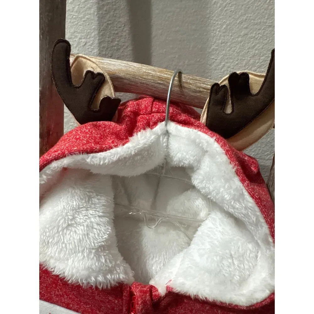 Warm‎ jumpsuit for baby with deer hood snap bottom one piece 3-6 months